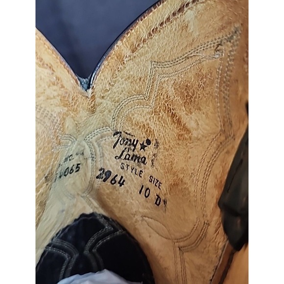 Tony Lama Leather Antigua Black Western Cowboy Boots Size 10 D Model #2964 Mens - Picture 7 of 8